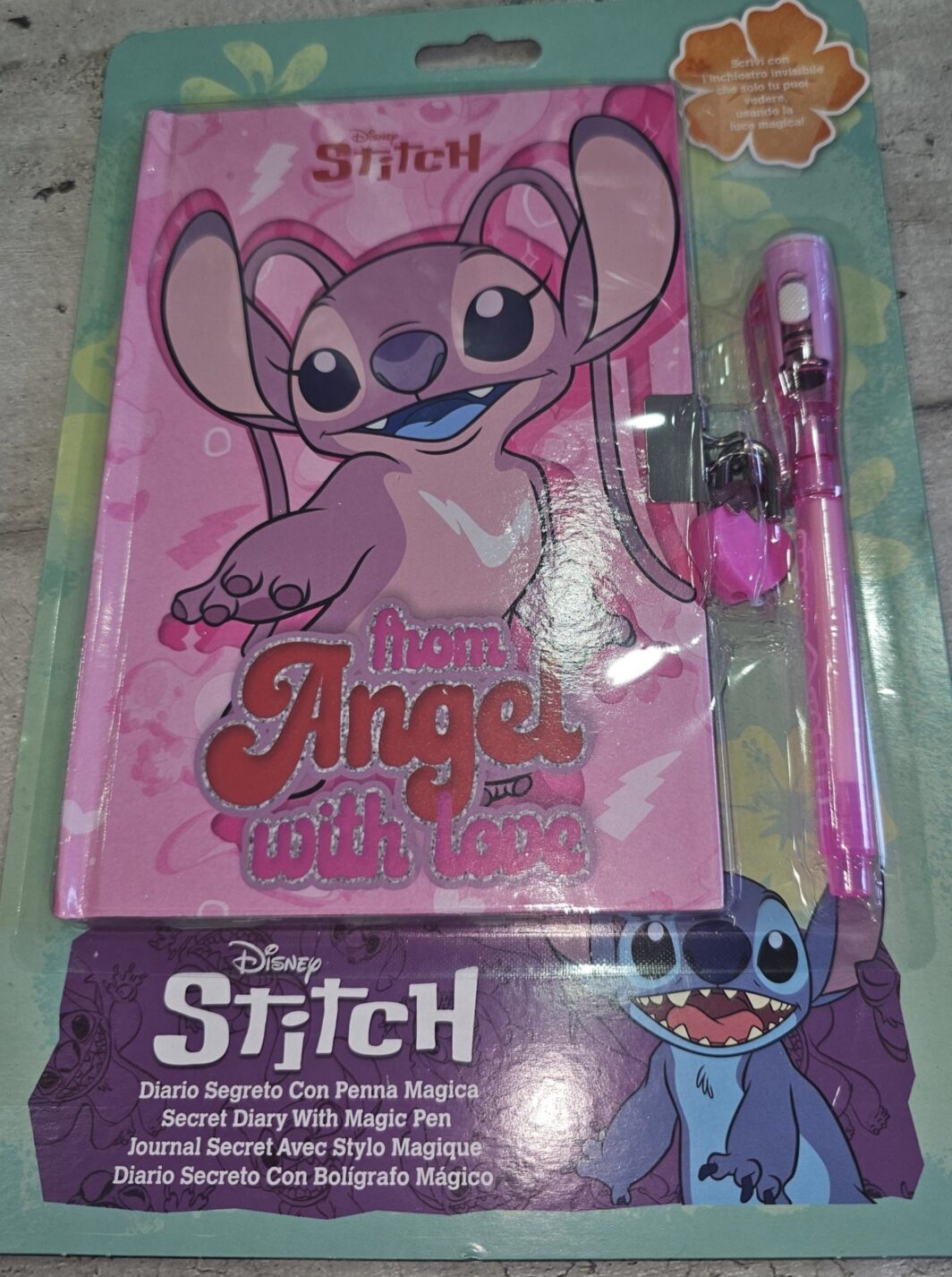 DIARIO SEGRETO CON PENNA MAGICA STITCH ANGEL
