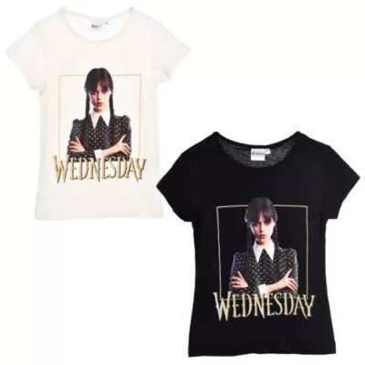 Wednesday Gloomy Kids T-Shirt Corta, Top 6 - 12 Anni / 116 - 152 cm