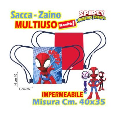 SPIDEY Sacca - Zaino MULTIUSO Cm.40x35