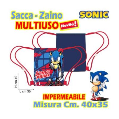 SONIC Sacca - Zaino MULTIUSO Cm.40x35