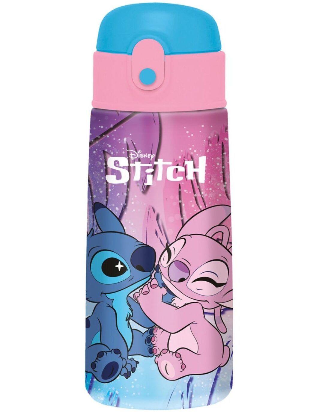 Seven Disney Stitch e Angel - Borraccia termica per bambini con cannuccia 460ml