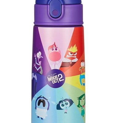 Seven Disney Pixar Inside Out 2 - Borraccia termica per bambini con cannuccia 460ml