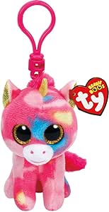 Ty Fantasia-T36619 Beanie Boos Fantasia Anello Porta Chiavi Clips-Unicorno occhioni e Corno Dorati Glitter-Il Peluche con Gli Occhi Grandi scintillanti-12 Cm-36619, Multicolore, S,
