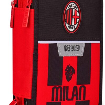Seven Milan - Astuccio triplo riempito per bambini, per la Scuola o tempo libero, 3 Zip, 45 Accessori