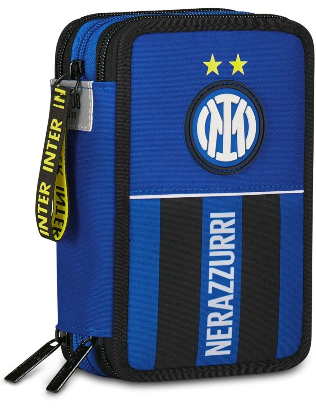 Seven Inter - Astuccio triplo riempito per bambini, per la Scuola o tempo libero, 3 Zip, 45 Accessori