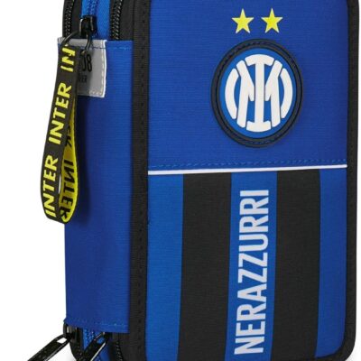 Seven Inter - Astuccio triplo riempito per bambini, per la Scuola o tempo libero, 3 Zip, 45 Accessori