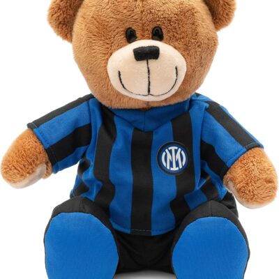 Inter Teddy Bear Ufficiale, Orsacchiotto Peluche, NeroAzzurro, Nuovo Logo