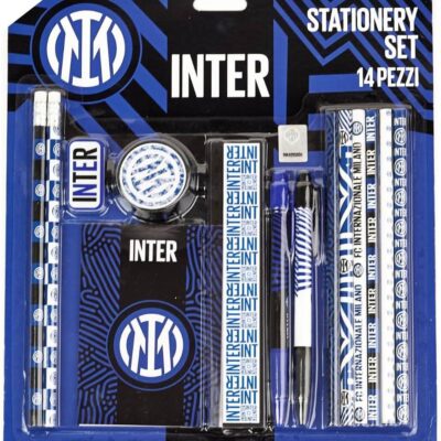 Inter, Prodotto Ufficiale - Set cancelleria (Composto da 14 Pezzi)