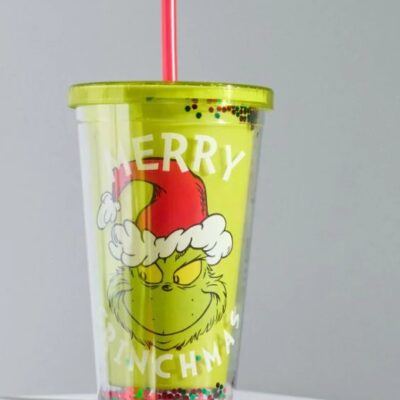 BICCHIERE CON CANNUCCIA GRINCH