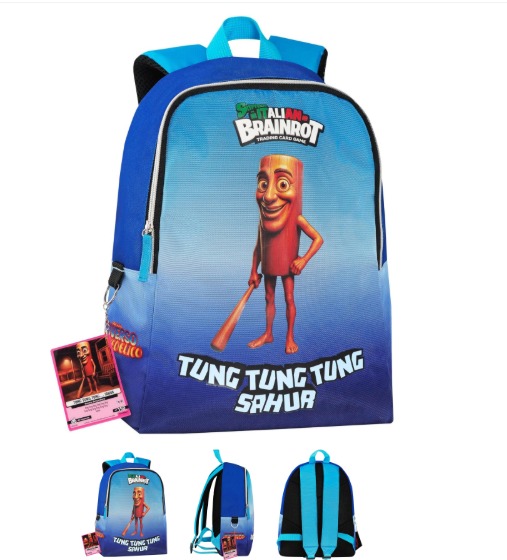 Brainrot Tung Tung - Zaino Tempo Libero 29 x 38h x 11cm con Card inclusa