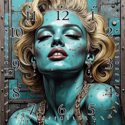 OROLOGIO DA PARETE O DA TAVOLO IN CERAMICA MIS. 20X20 CM IN STAMPA SUBLIMATICA "MARYLIN 2"