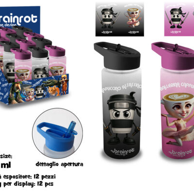 BORRACCIA TRASPARENTE EFFETTO MATT 450ml BRAINROT