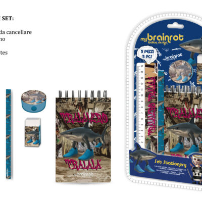 MC SET REGALO CANCELLERIA 5pz BRAINROT