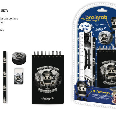 MC SET REGALO CANCELLERIA 5pz BRAINROT