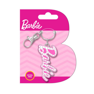 Portachiavi in metallo "Barbie" con strass