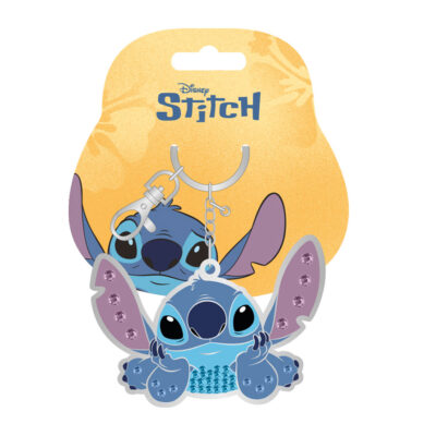 Portachiavi in metallo "STITCH" con strass