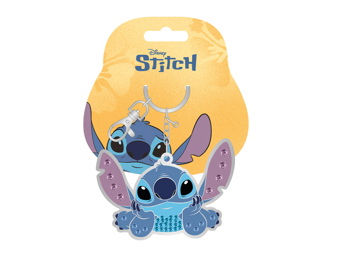 Portachiavi in metallo "STITCH" con strass