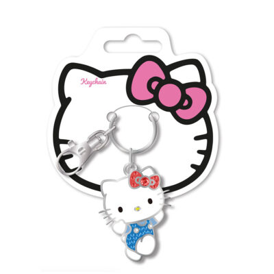 Portachiavi in metallo "HELLO KITTY" con strass