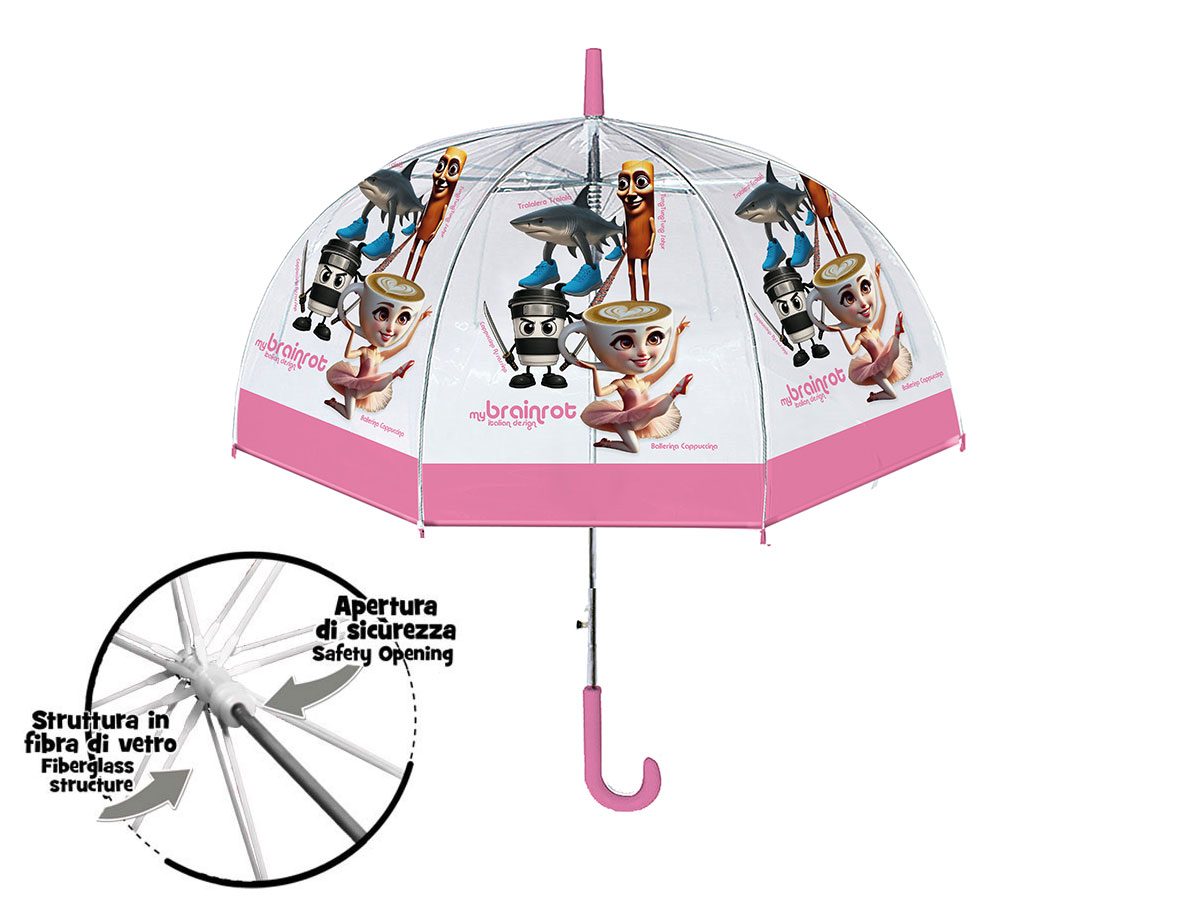 Ombrello My Brainrot – Ombrello CUPOLA colorato con personaggi