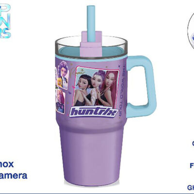 Borraccia tazza termica c/cannuccia 640ml K-Pop Demon Hunters