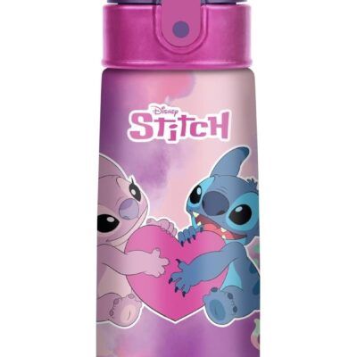 Seven Disney Stitch e Angel - Borraccia termica per bambini con cannuccia 460ml